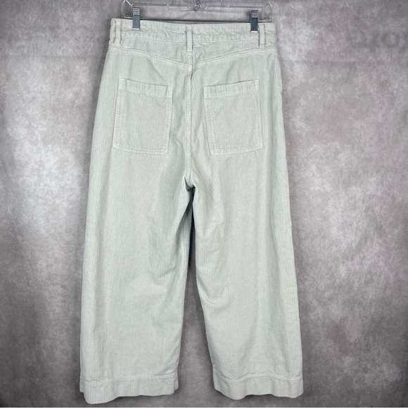 Wrap London Wide-Leg Cord Cotton & Linen Trousers In Ice Gray Size US 8 - Picture 7 of 8